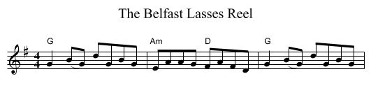 The Belfast Lasses Reel - staff notation