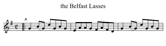 the Belfast Lasses - staff notation