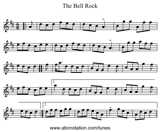 The Bell Rock - staff notation