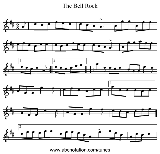 The Bell Rock - staff notation