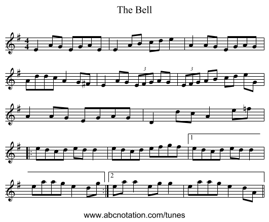 The Bell - staff notation
