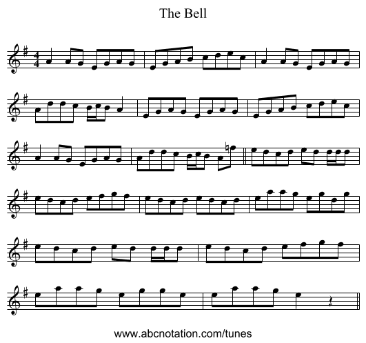 The Bell - staff notation
