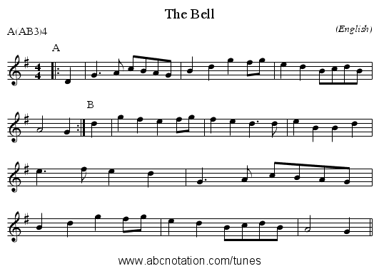 The Bell - staff notation