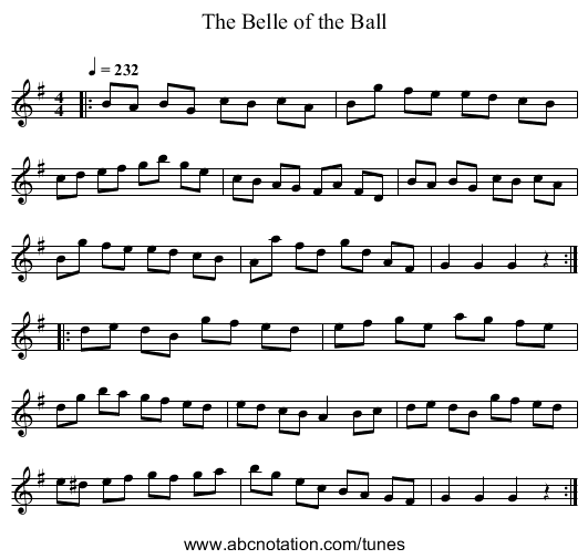 The Belle of the Ball - staff notation