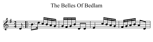 The Belles Of Bedlam - staff notation