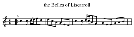 the Belles of Liscarroll - staff notation