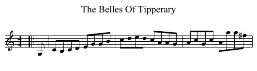 The Belles Of Tipperary - staff notation