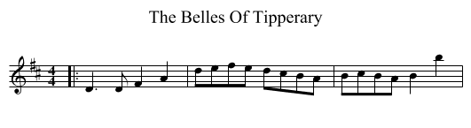 The Belles Of Tipperary - staff notation