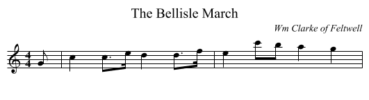 The Bellisle March - staff notation