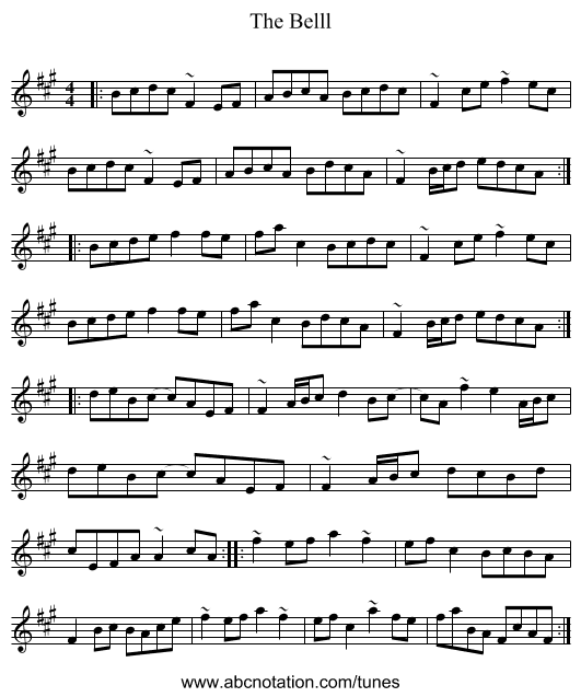 The Belll - staff notation