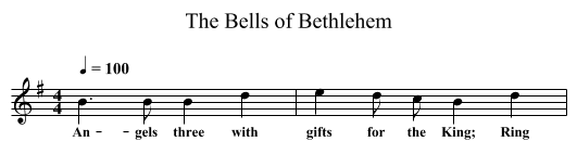 The Bells of Bethlehem - staff notation