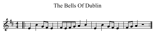 The Bells Of Dublin - staff notation