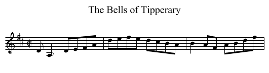 The Bells of Tipperary - staff notation