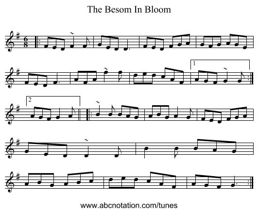 The Besom In Bloom - staff notation