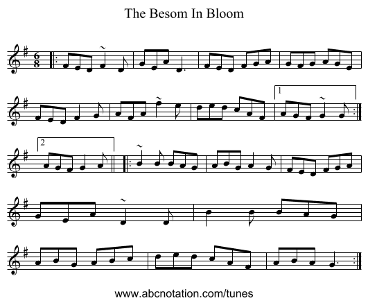 The Besom In Bloom - staff notation