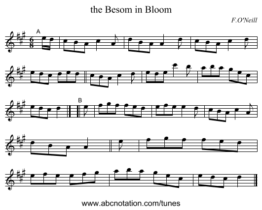 the Besom in Bloom - staff notation