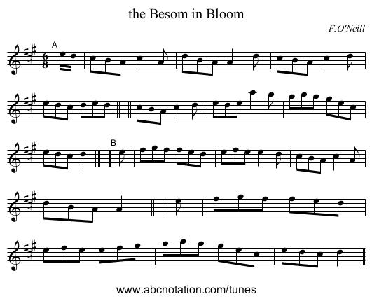 the Besom in Bloom - staff notation