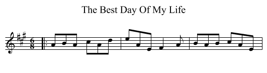 The Best Day Of My Life - staff notation