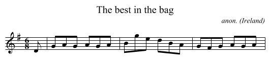 The best in the bag - staff notation