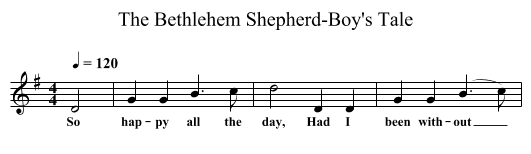 The Bethlehem Shepherd-Boy's Tale - staff notation