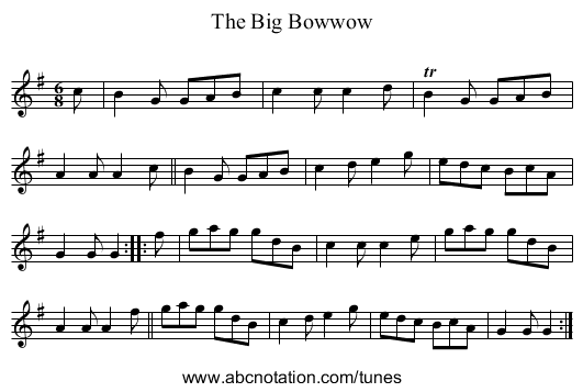 The Big Bowwow - staff notation