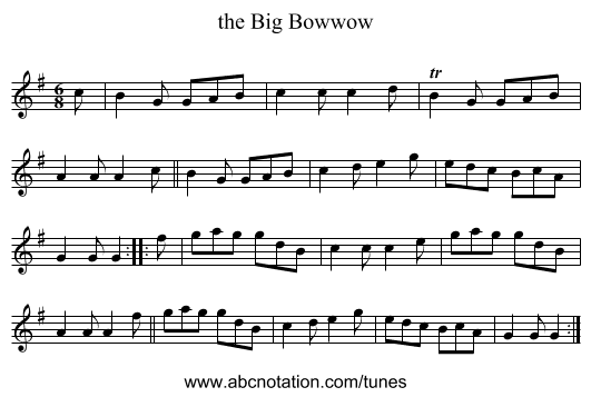 the Big Bowwow - staff notation
