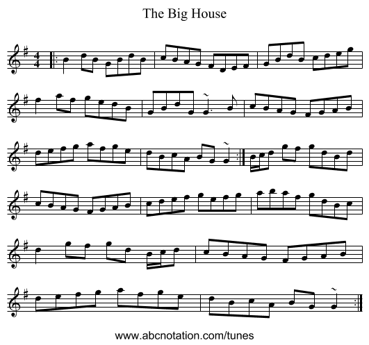 The Big House - staff notation