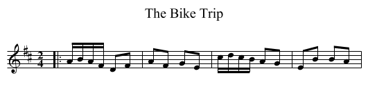 The Bike Trip - staff notation