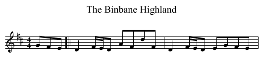 The Binbane Highland - staff notation