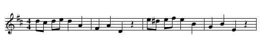 The Birches, Crieff - staff notation