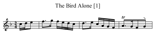 The Bird Alone [1] - staff notation