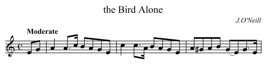 the Bird Alone - staff notation
