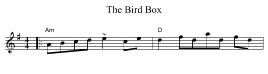 The Bird Box - staff notation