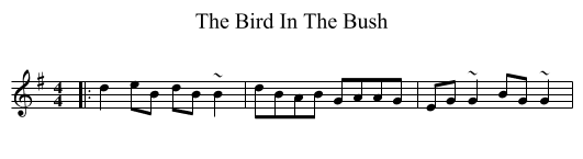 The Bird In The Bush - staff notation