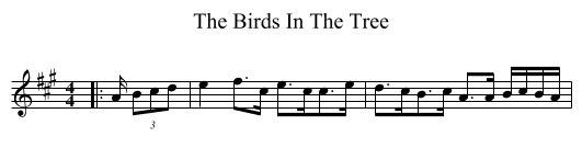 The Birds In The Tree - staff notation