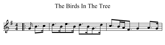 The Birds In The Tree - staff notation