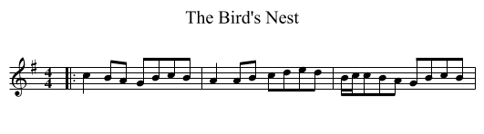 The Bird's Nest - staff notation