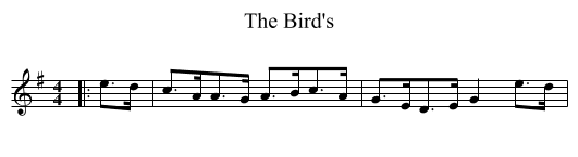 The Bird's - staff notation