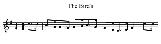 The Bird's - staff notation