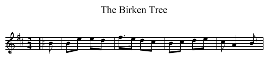 The Birken Tree - staff notation