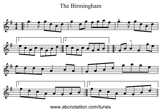The Birmingham - staff notation