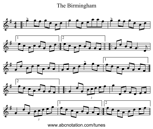 The Birmingham - staff notation