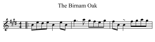 The Birnam Oak - staff notation