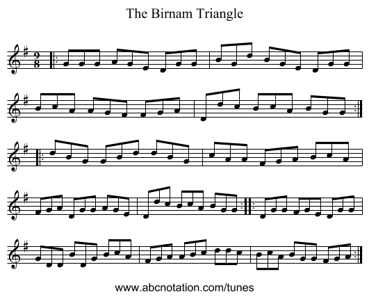 The Birnam Triangle - staff notation