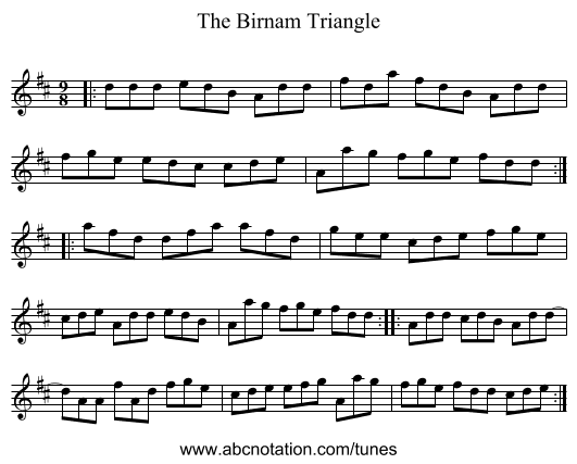 The Birnam Triangle - staff notation