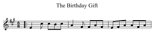 The Birthday Gift - staff notation