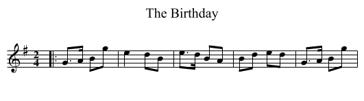 The Birthday - staff notation