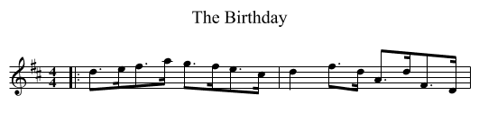 The Birthday - staff notation