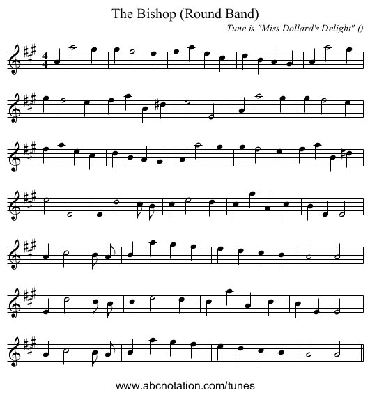 The Bishop (Round Band) - staff notation