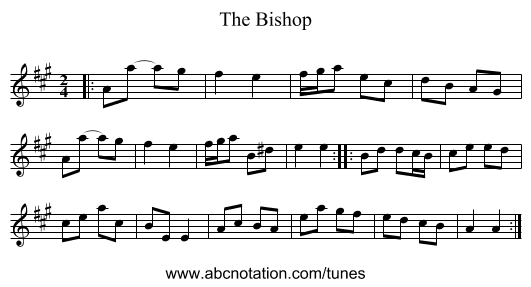 The Bishop - staff notation